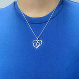Mom Heart Lab-Grown Diamond Pendant in 925 Sterling Silver