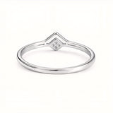 925 Sterling Silver Chevron Geometric Ring with Cubic Zirconia