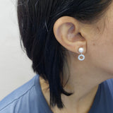 Elegant Lab Grown Diamond Pearl Earrings in 925 Sterling Silver