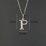 925 Sterling Silver Initial P Necklace With cubic Zirconia