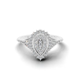 Pear-Shaped Halo Lab Grown Diamond Cluster Ring