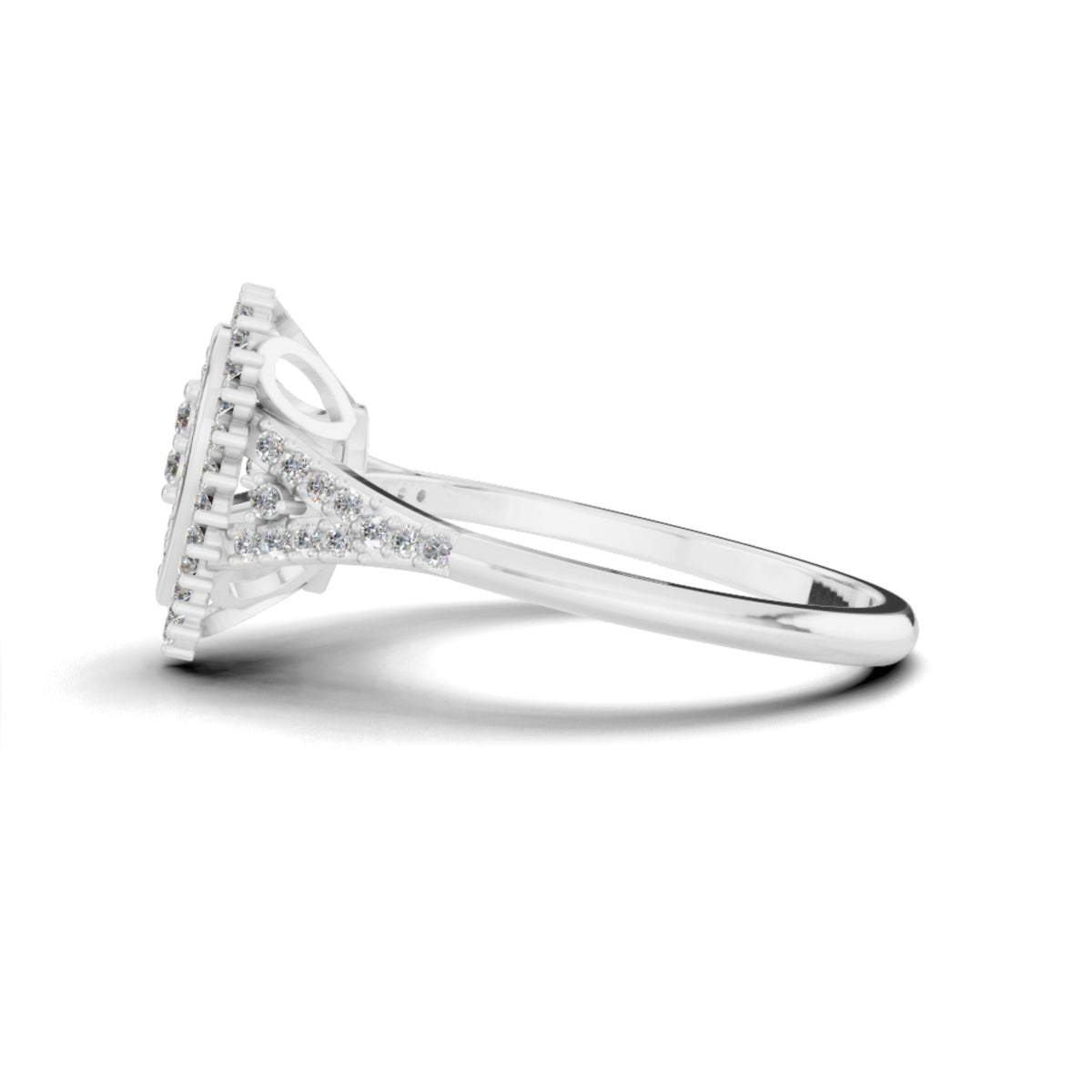Pear-Shaped Halo Lab Grown Diamond Cluster Ring