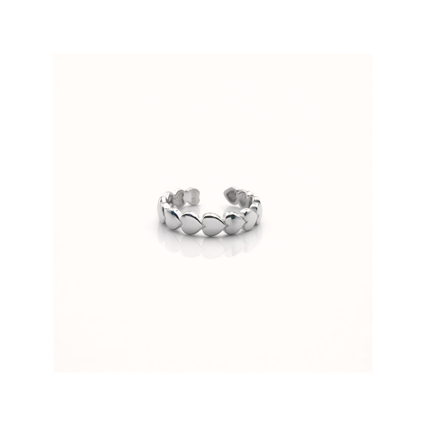 925 Sterling Silver Heart Toe Rings