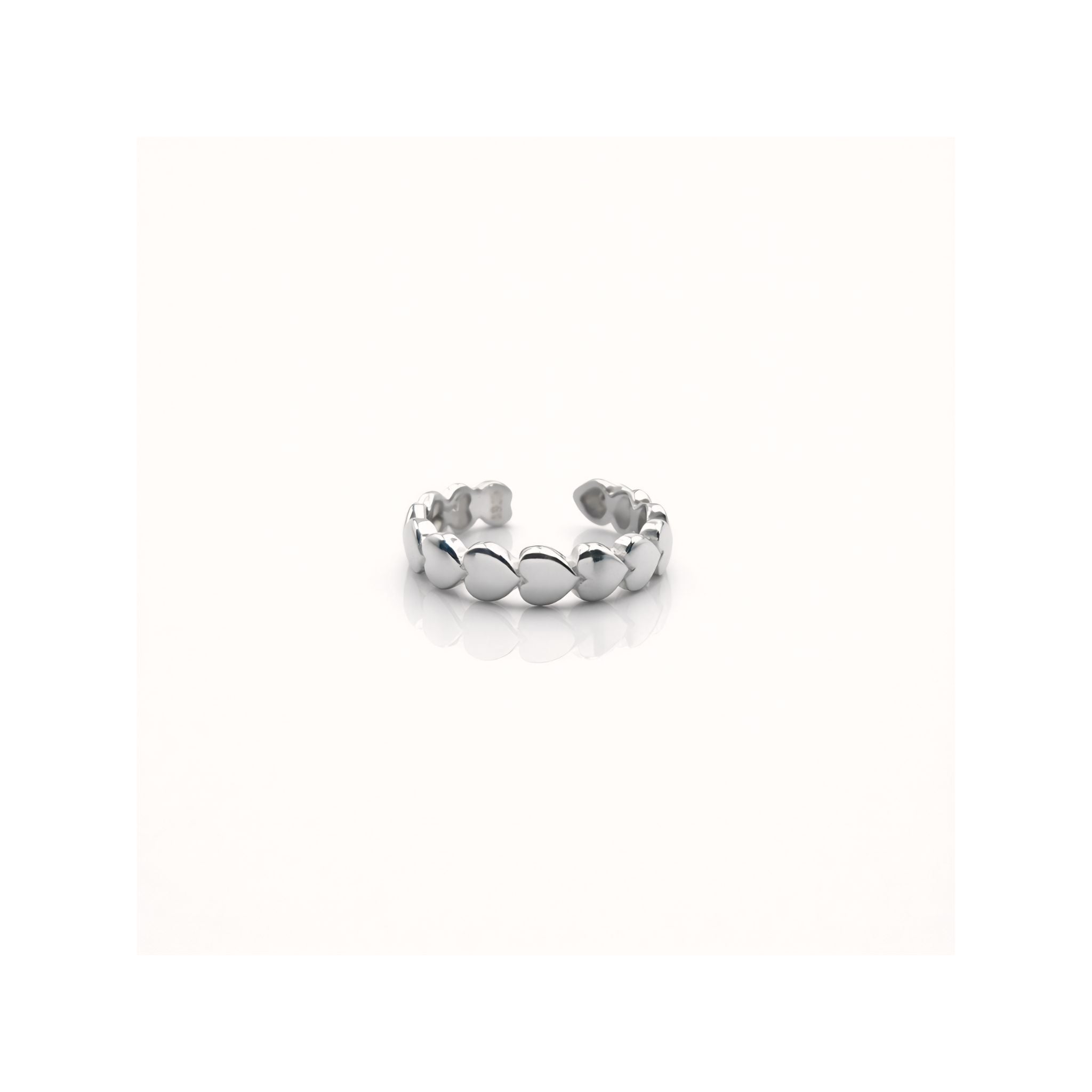 925 Sterling Silver Heart Toe Rings