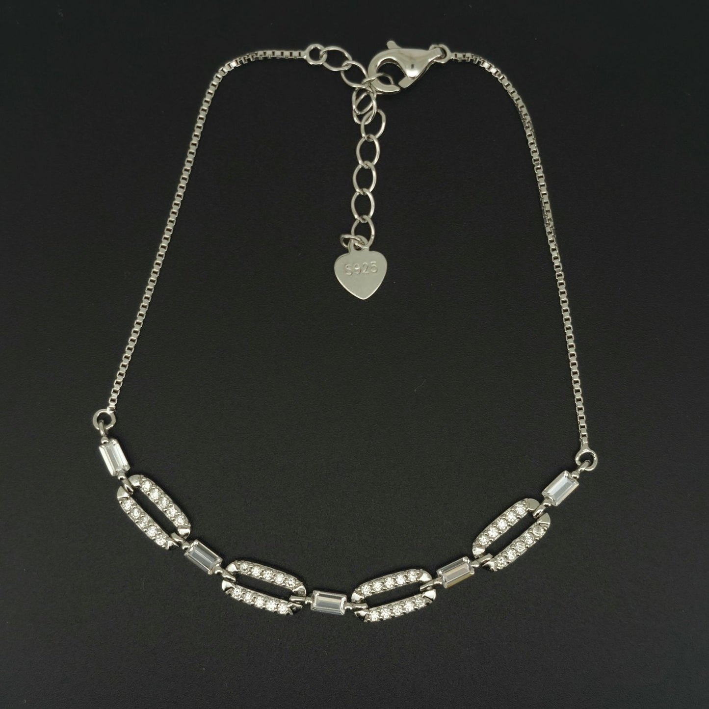 Premium 925 Sterling Silver Bracelet With Cubic Zirconia