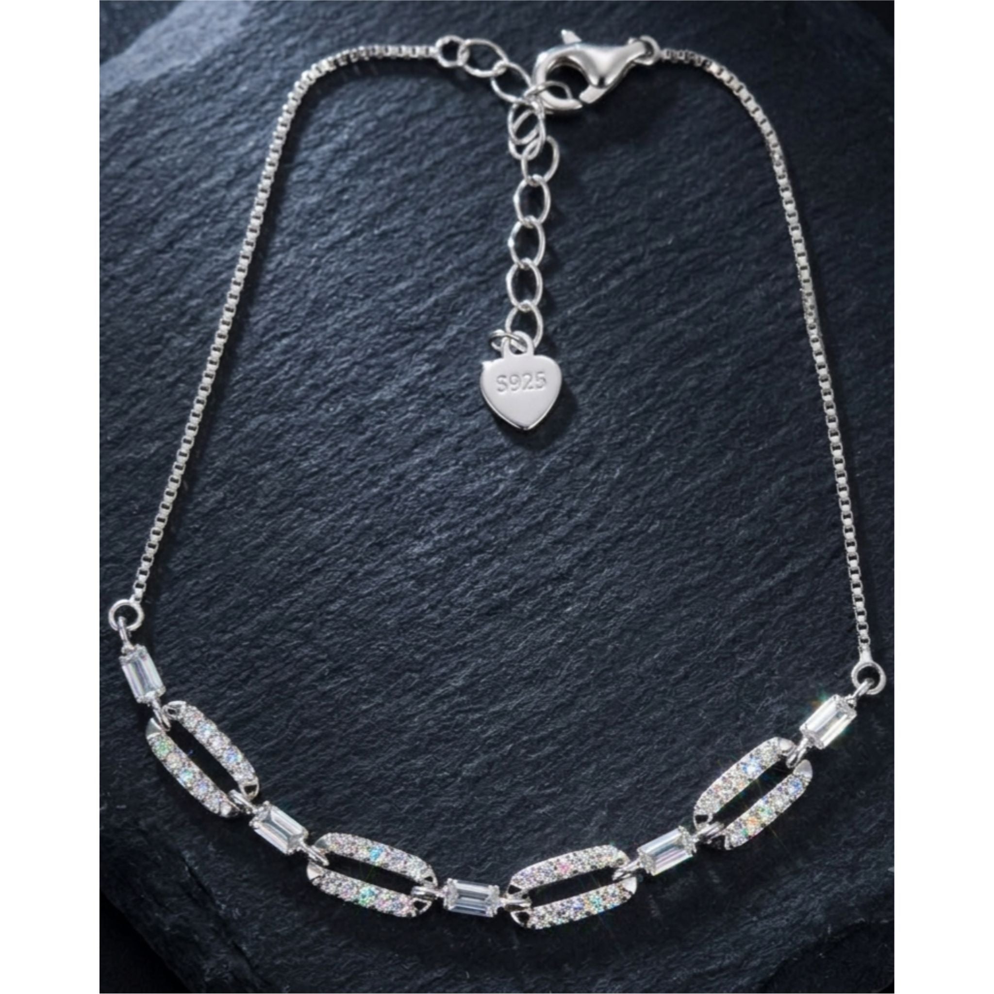 Premium 925 Sterling Silver Bracelet With Cubic Zirconia