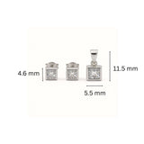 925 Sterling Silver Princess-Cut Cubic Zirconia Pendant & Earrings Jewelry Set