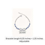 925 Sterling Silver Evil Eye Chain Bracelet with Sparkling Infinity Centerpiece
