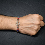 925 Sterling Silver 'कृष्णI' Rakhi with CZ Halo & Designer Beads