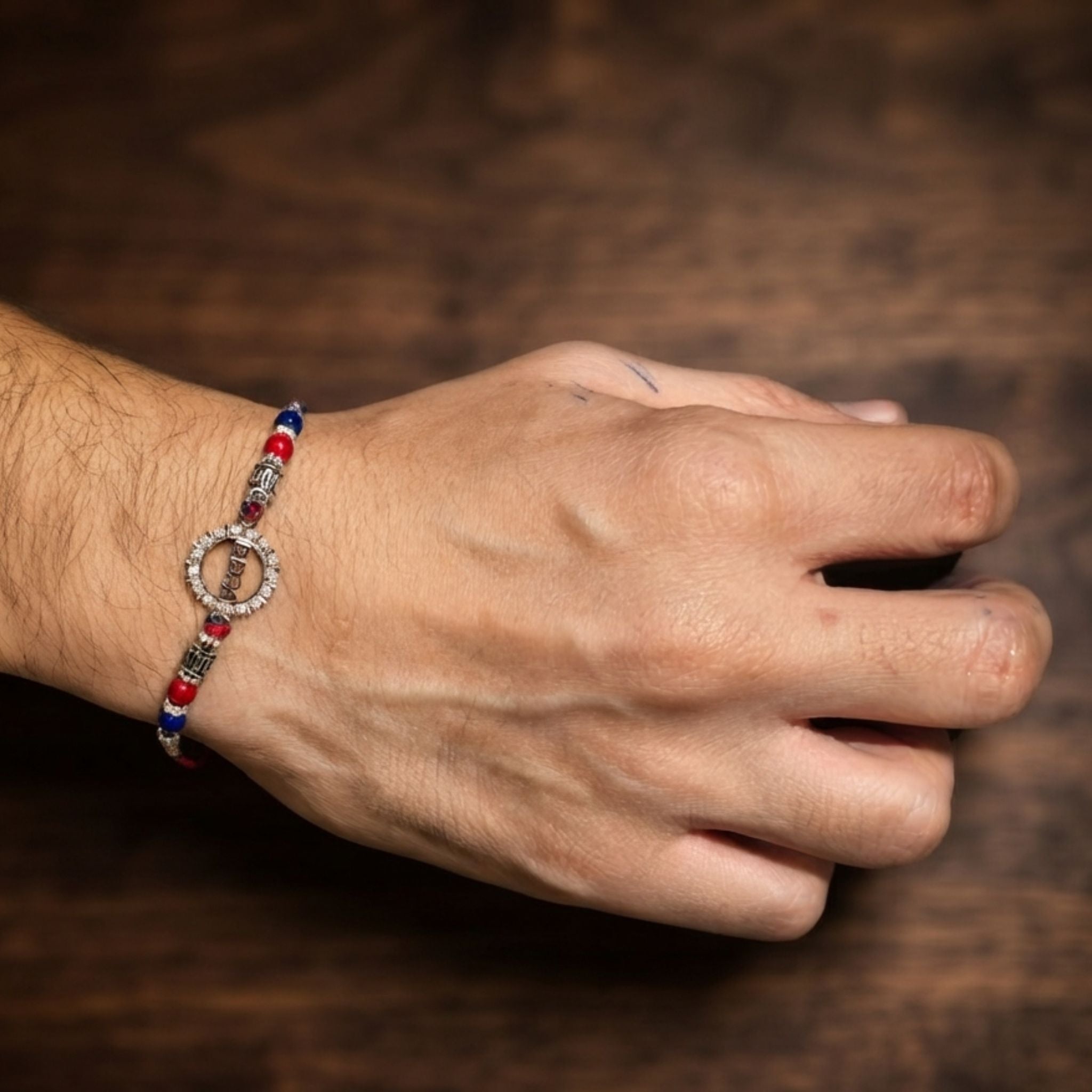 925 Sterling Silver 'Veera' Rakhi with CZ Halo