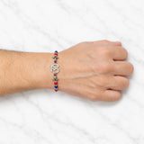925 Sterling Silver Om Rakhi with CZ Stones