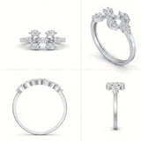 Radiant Honeycomb Lab-Grown Diamond Ring in 925 Sterling Silver