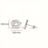 925 Sterling Silver Sunburst Wreath Stud Earrings With Baguette Cubic Zirconia