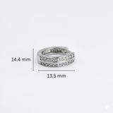 925 Sterling Silver Dual Row Hoop Earrings With Cubic Zirconia