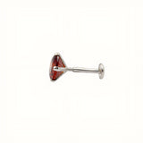 925 Sterling Silver Round Red Stone Nose Stud