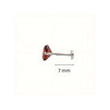 925 Sterling Silver Round Red Stone Nose Stud