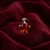 925 Sterling Silver Round Red Stone Nose Stud