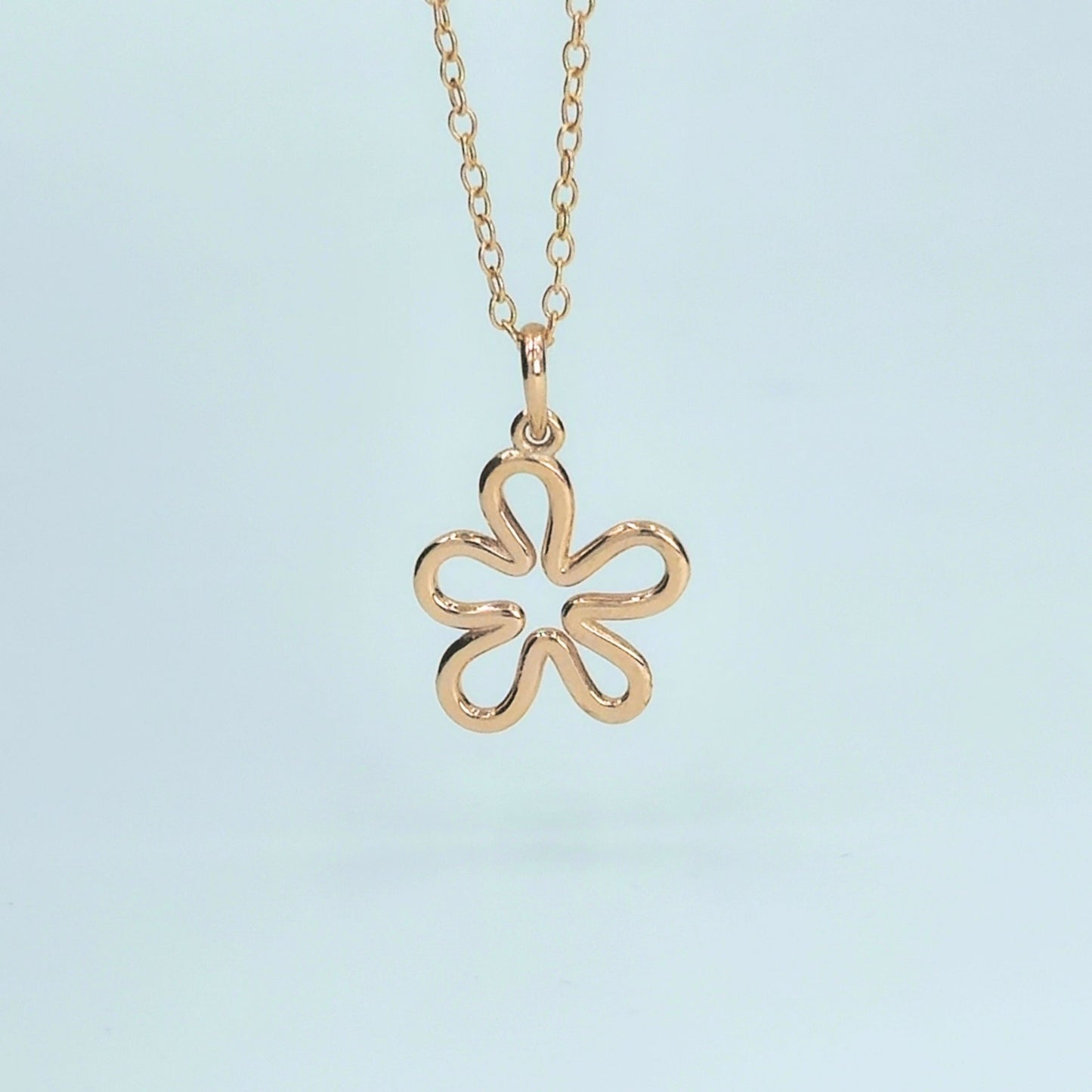 Rose Gold-Plated 925 Sterling Silver Floral Pendant and Earrings Set