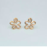Rose Gold-Plated 925 Sterling Silver Floral Pendant and Earrings Set