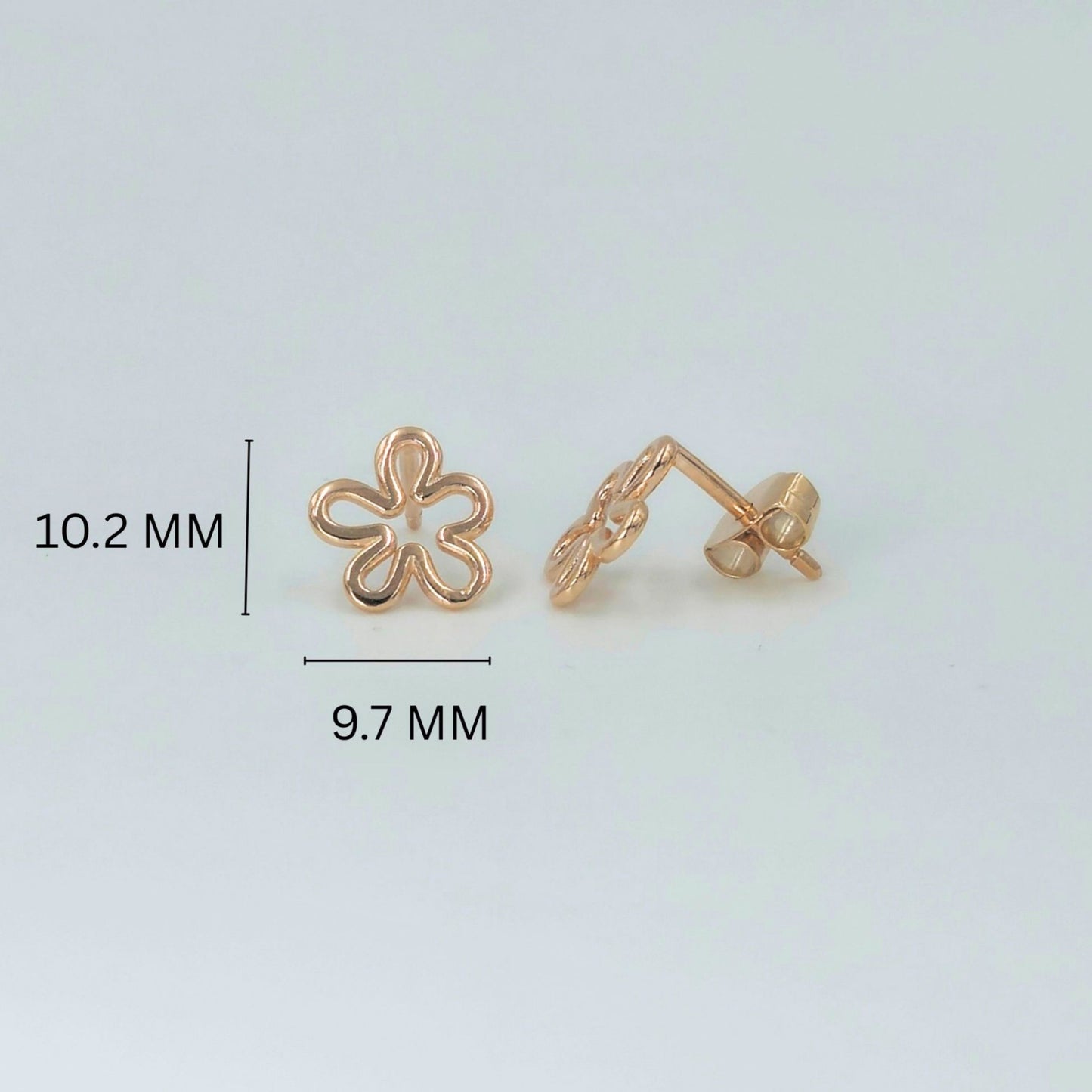 Rose Gold-Plated 925 Sterling Silver Floral Pendant and Earrings Set