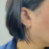 Rose Gold-Plated 925 Sterling Silver Floral Pendant and Earrings Set