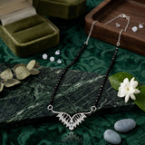 925 Sterling Silver Wing-Inspired Mangalsutra with Cubic Zirconia