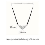925 Sterling Silver Wing-Inspired Mangalsutra with Cubic Zirconia