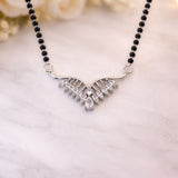 925 Sterling Silver Wing-Inspired Mangalsutra with Cubic Zirconia