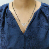 925 Sterling Silver Wing-Inspired Mangalsutra with Cubic Zirconia