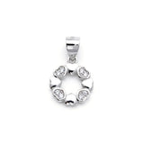 925 Sterling Silver Heart Wreath Pendant with Cubic Zirconia
