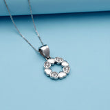 925 Sterling Silver Heart Wreath Pendant with Cubic Zirconia
