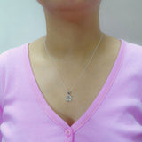 925 Sterling Silver Heart Wreath Pendant with Cubic Zirconia