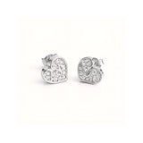 925 Sterling Silver LOVE Heart Stud Earrings With Cubic Zirconia
