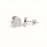 925 Sterling Silver LOVE Heart Stud Earrings With Cubic Zirconia