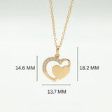 Rose Gold-Plated 925 Sterling Silver Interlocking Heart Pendant and Earrings Set With Cubic Zirconia