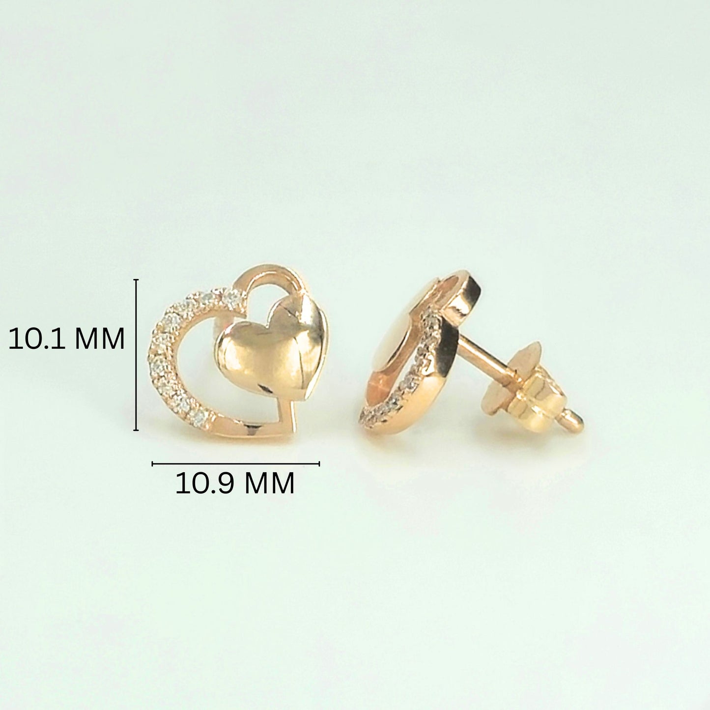 Rose Gold-Plated 925 Sterling Silver Interlocking Heart Pendant and Earrings Set With Cubic Zirconia