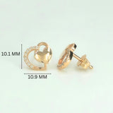 Rose Gold-Plated 925 Sterling Silver Interlocking Heart Pendant and Earrings Set With Cubic Zirconia