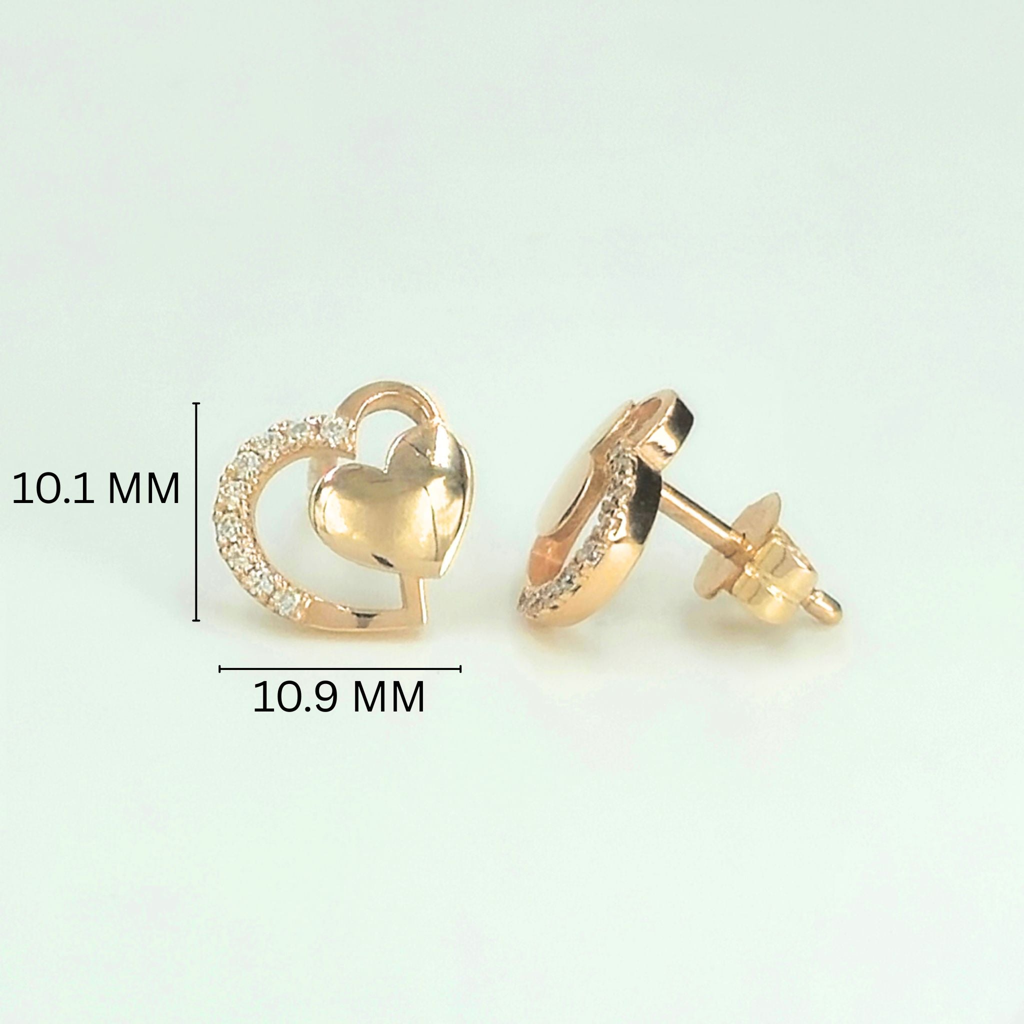 Rose Gold-Plated 925 Sterling Silver Interlocking Heart Pendant and Earrings Set With Cubic Zirconia