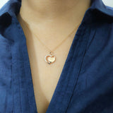 Rose Gold-Plated 925 Sterling Silver Interlocking Heart Pendant and Earrings Set With Cubic Zirconia