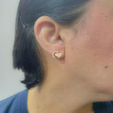 Rose Gold-Plated 925 Sterling Silver Interlocking Heart Pendant and Earrings Set With Cubic Zirconia