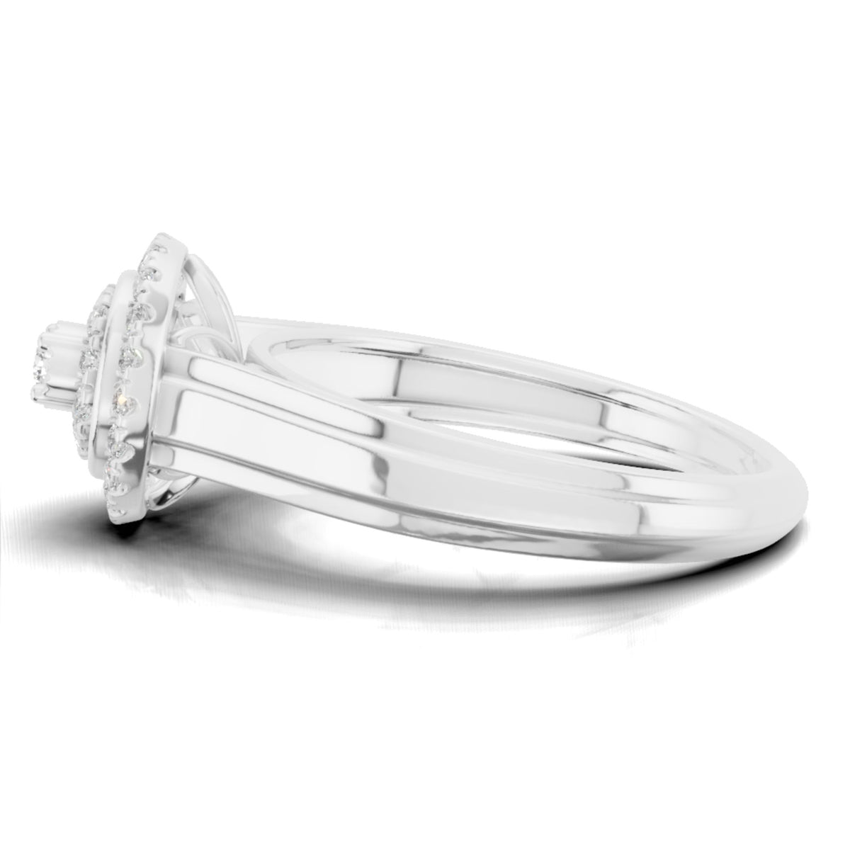 Round Halo Lab Grown Diamond Statement Ring
