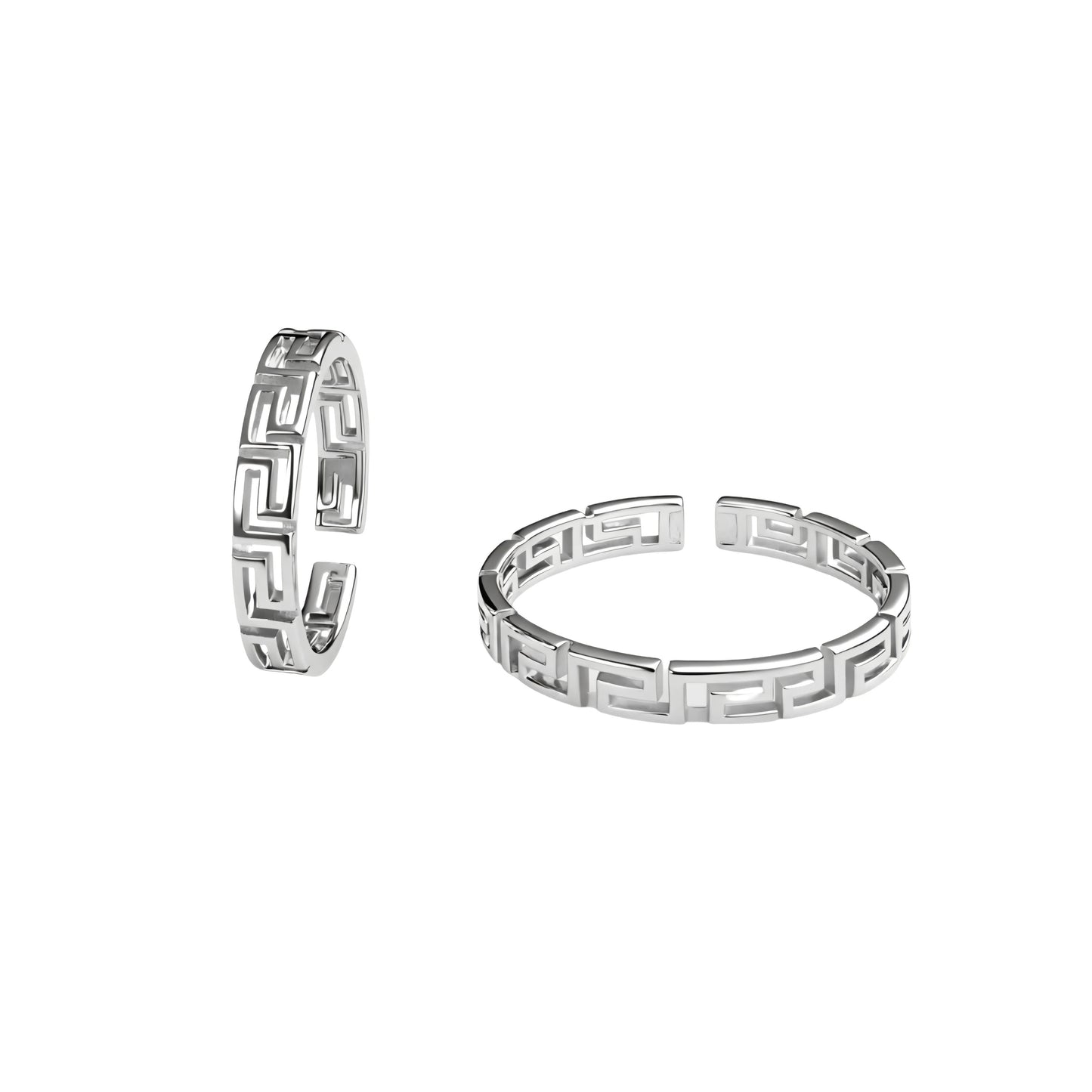 925 Sterling Silver Greek Key Toe Rings