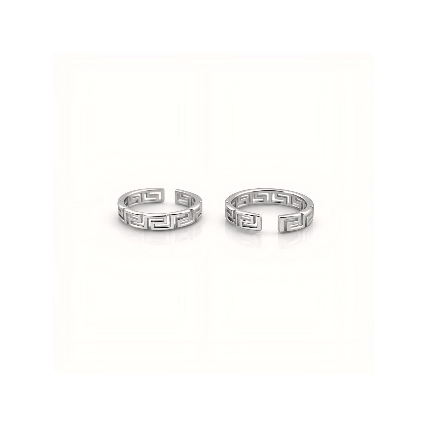 925 Sterling Silver Greek Key Toe Rings