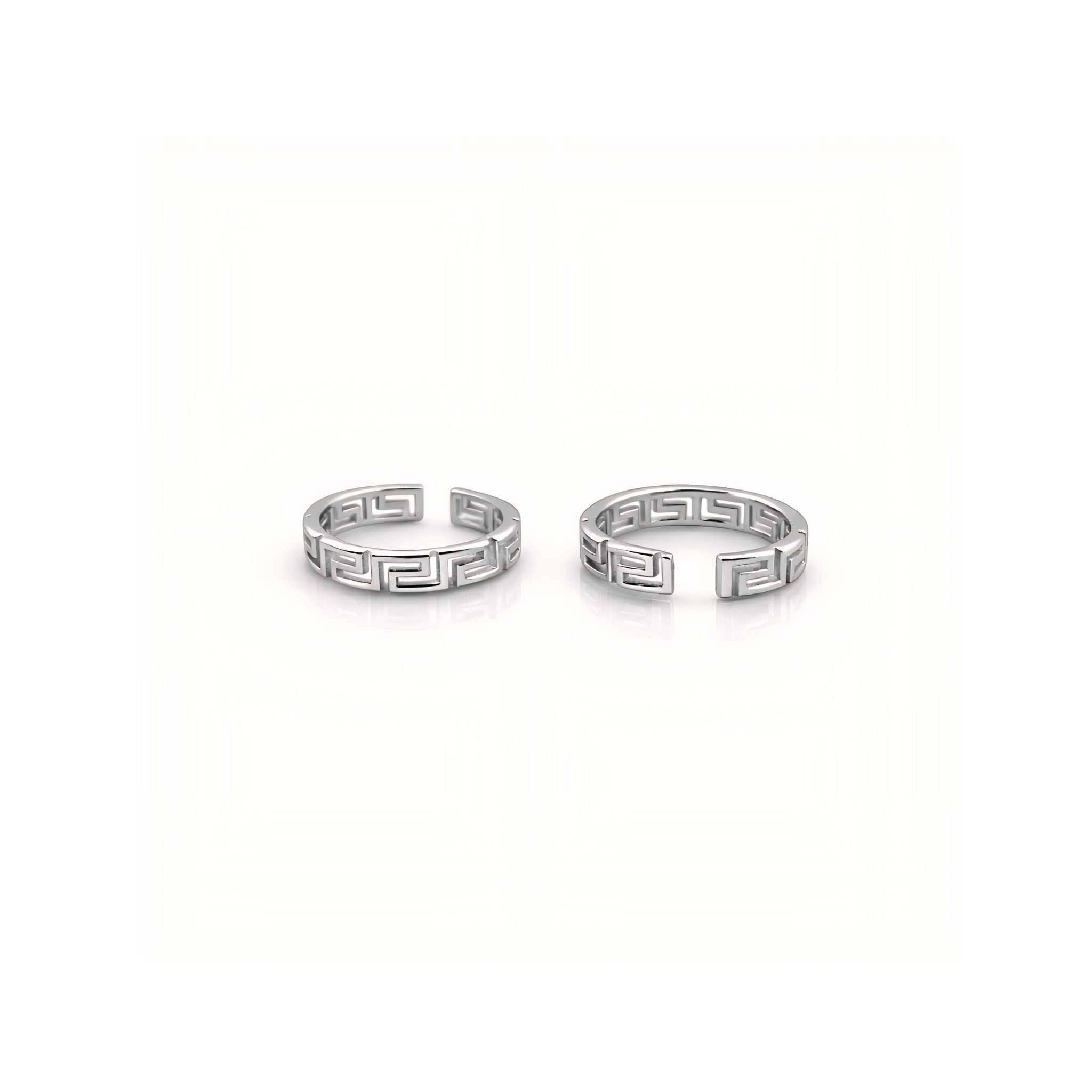 925 Sterling Silver Greek Key Toe Rings