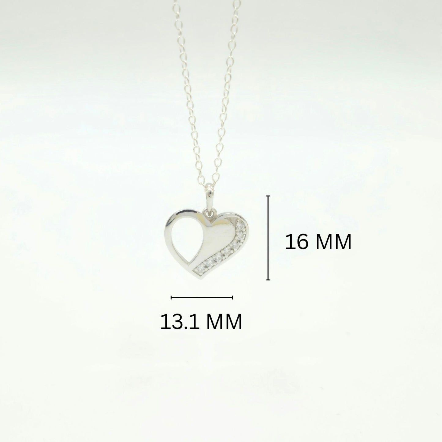 925 Sterling Silver Heart Pendant and Earrings Jewelry Set With Cubic Zirconia