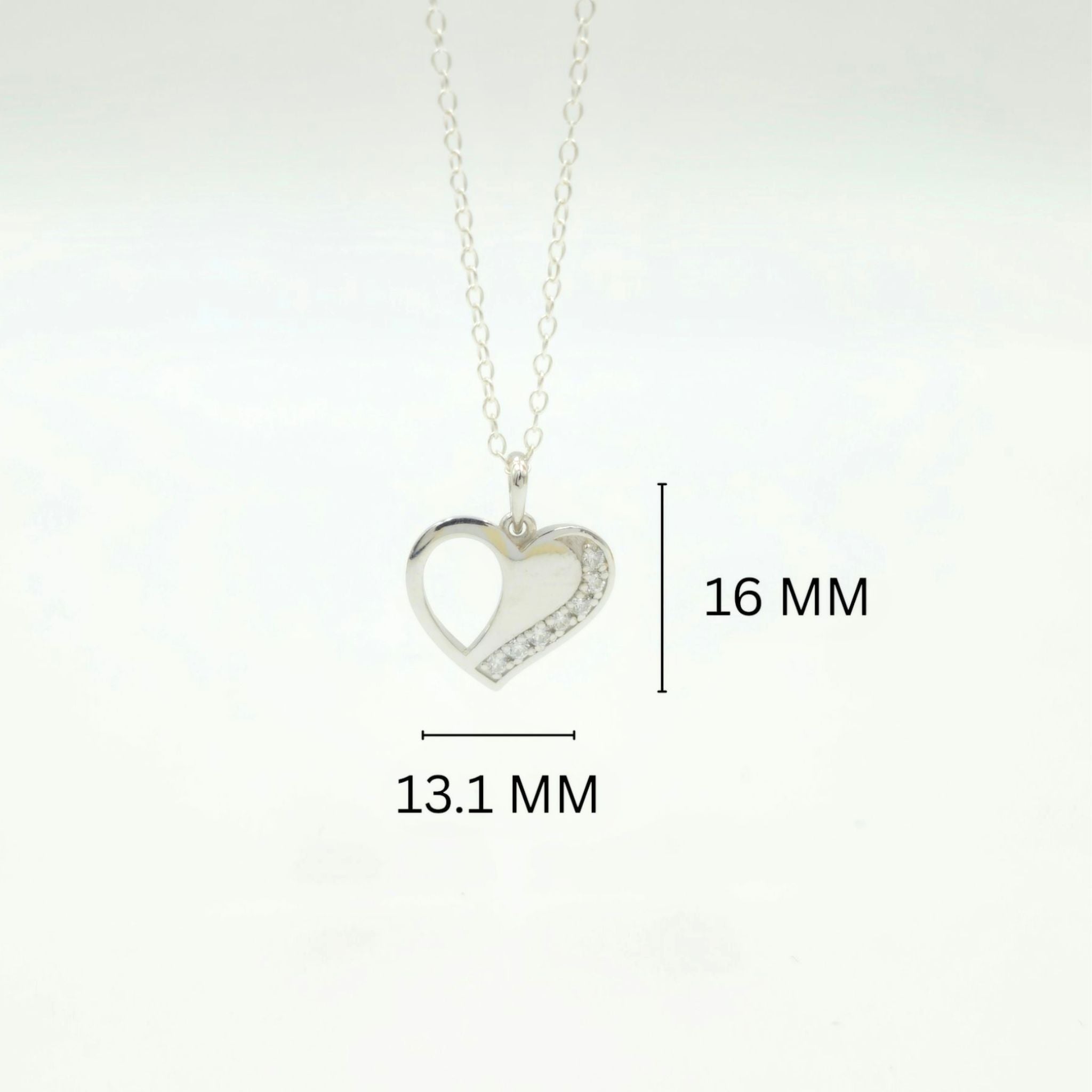 925 Sterling Silver Heart Pendant and Earrings Jewelry Set With Cubic Zirconia