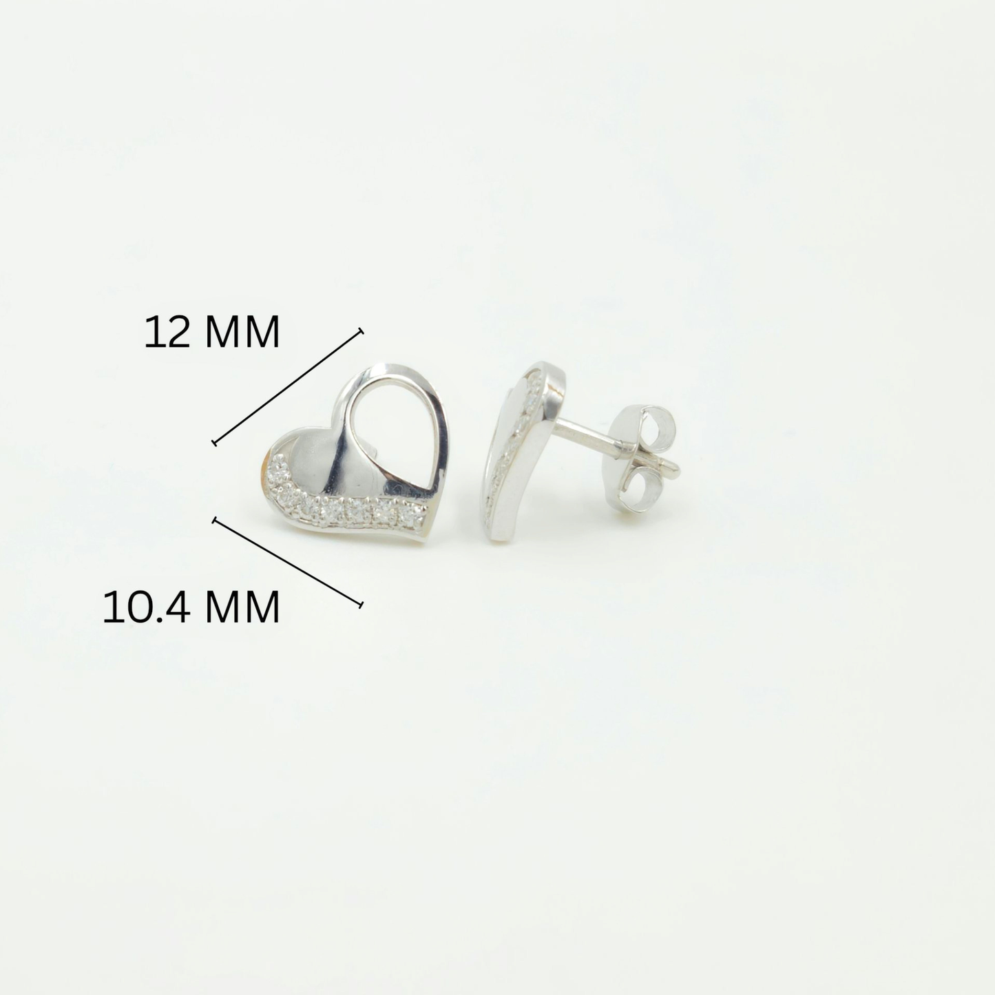 925 Sterling Silver Heart Pendant and Earrings Jewelry Set With Cubic Zirconia