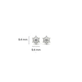 925 Sterling Silver Snowflake Stud Earrings With Round & Baguette Cut Cubic Zirconia