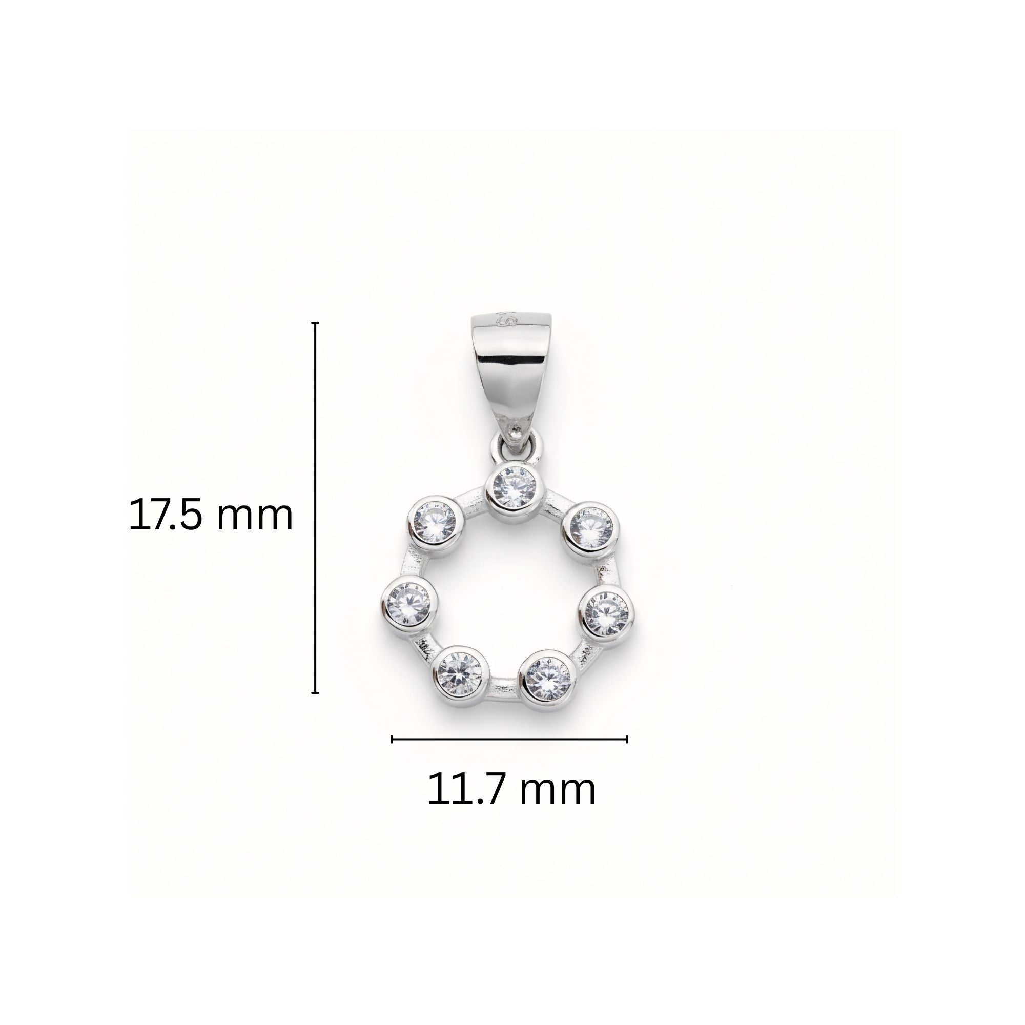 925 Sterling Silver Open Circle Eternity Pendant with Cubic Zirconia