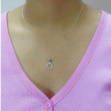 925 Sterling Silver Open Circle Eternity Pendant with Cubic Zirconia